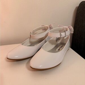 White Girls' Dress Mary Jane Shoes with Bow